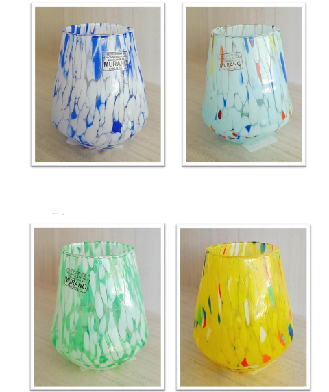 Murano Glass Stemless Wine - Assorted Color Opt | Made in Veneto