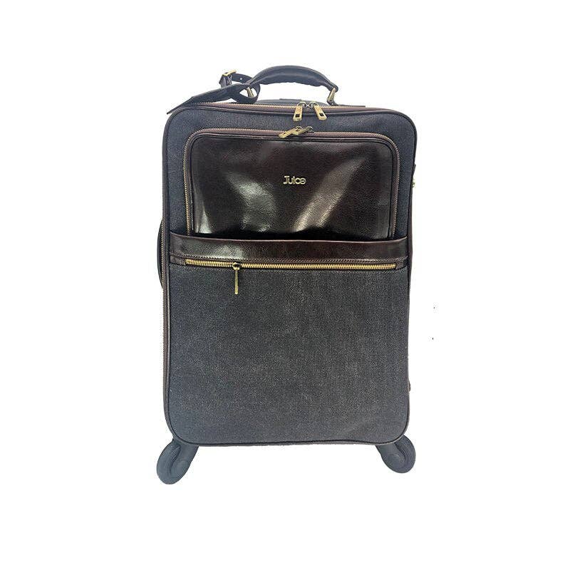 Hand buffered leather and canvas trolley | Made in Italy