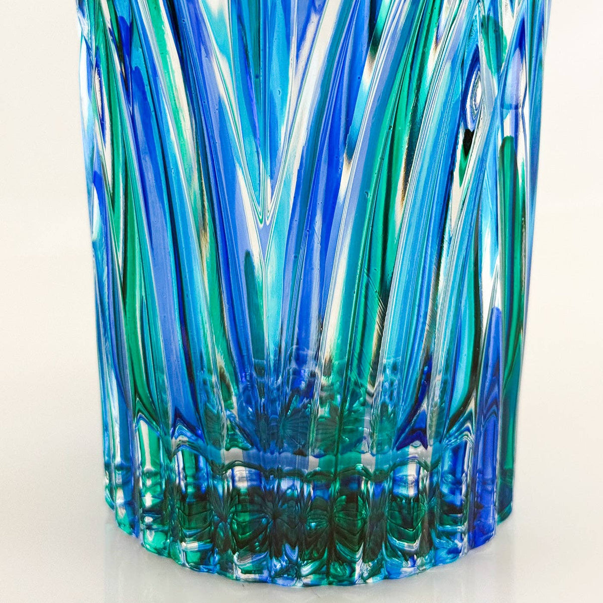 Large Crystal Vase, Blue & Green | Made in Venice