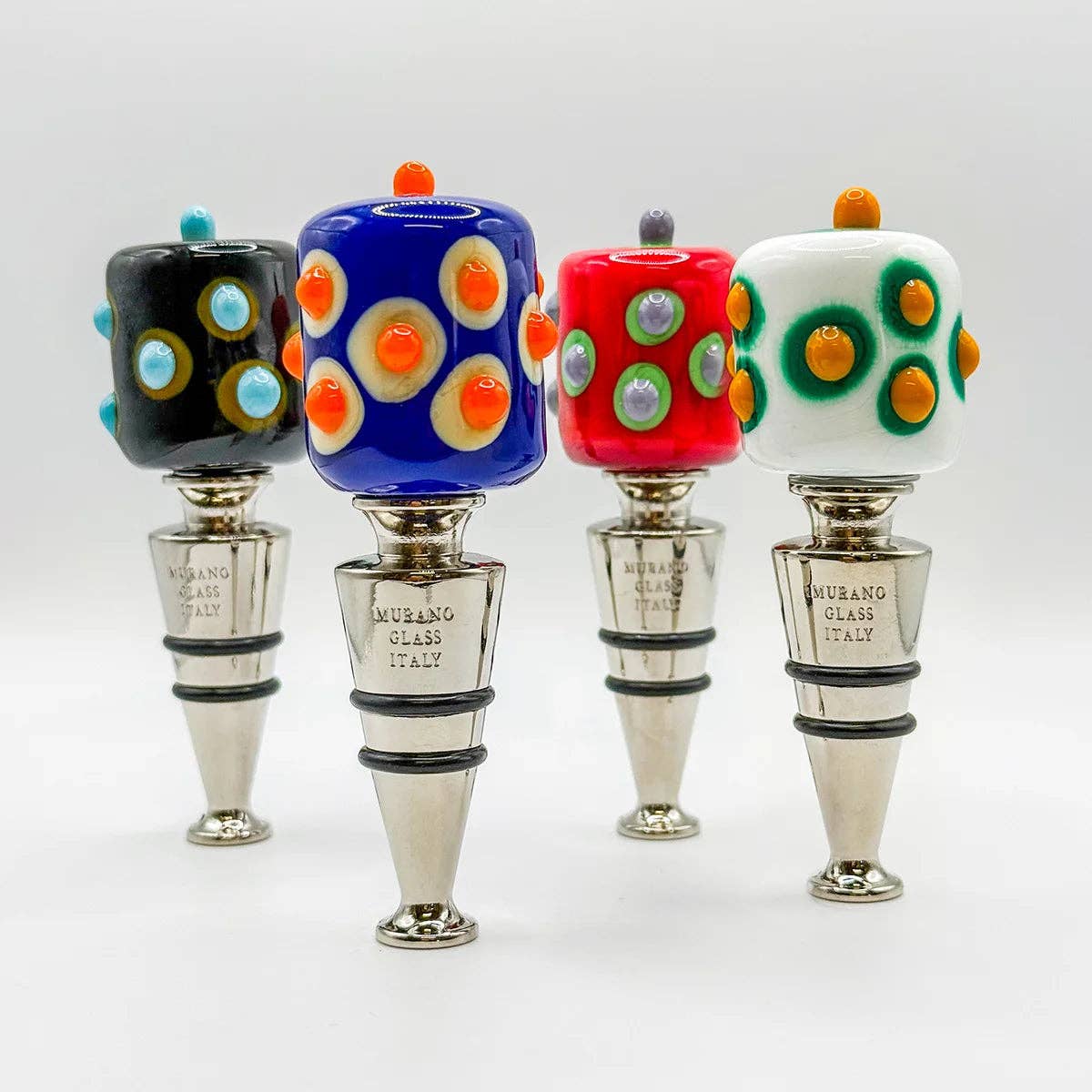 Murano Glass Wine Stopper, Dots | Made in Veneto