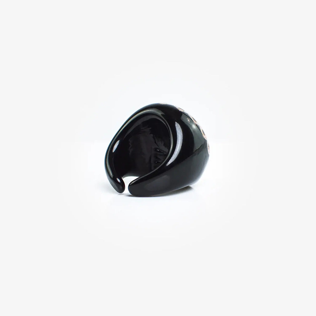 Murano Glass Lace Ring, Black & Lilac | Made in Venice