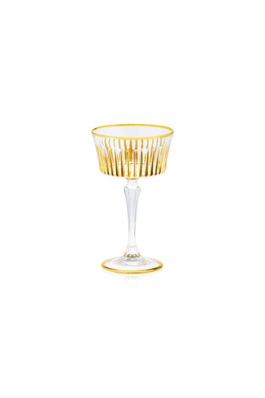 Timeless Crystal Gold Champagne Coupe - Venetian Glass | Made in Veneto