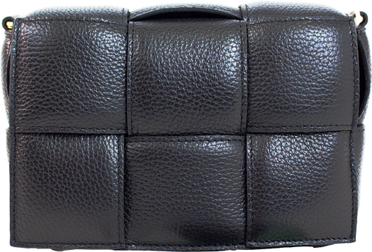 Italian Leather Interwoven Shoulder Bag | Made in Italy