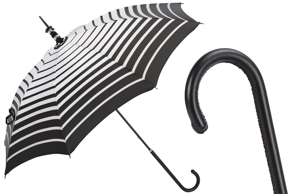 Striped Parasol with Manual Opening | Made in Lombardy