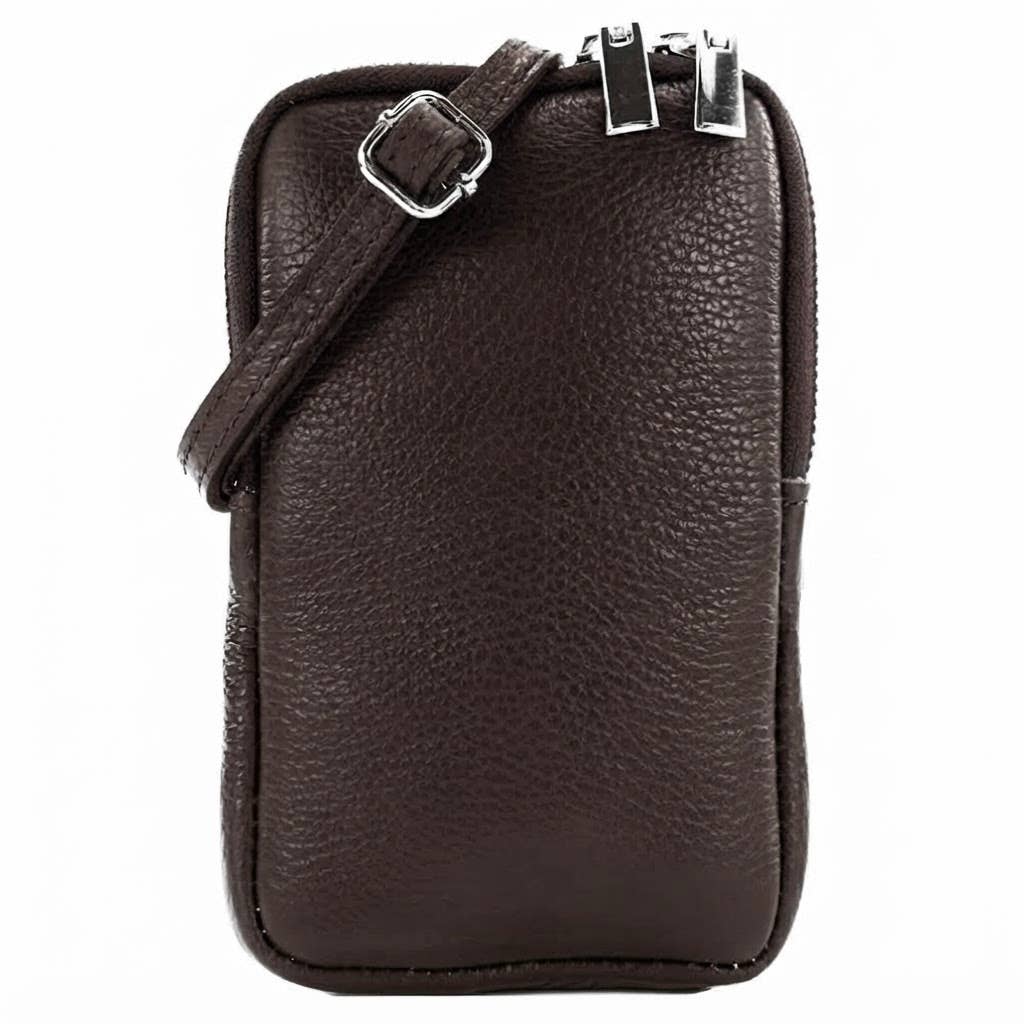Modarno Small Shoulder Bag for Mobile Phones for Men and Women in Genuine Leather 11cm x 2cm x 18cm | Made in Italy