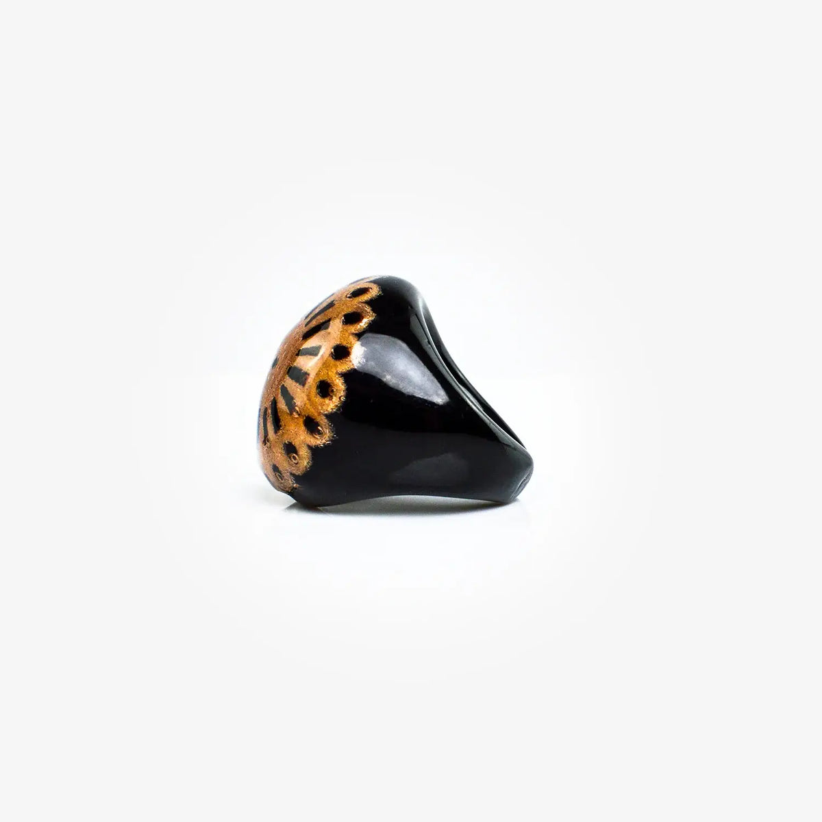 Murano Glass Lace Ring, Black & Lilac | Made in Venice