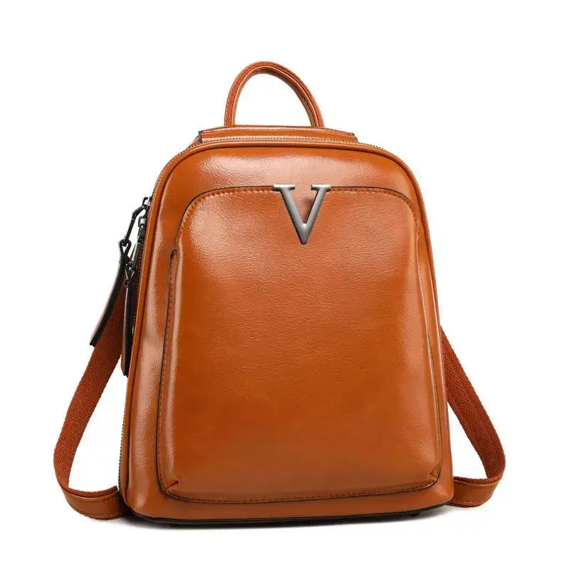 Designer Genuine Leather V Luxe Backpack | Made in Italy