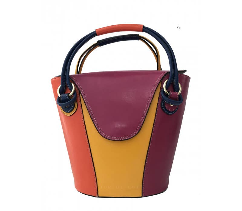 Borsa a tracolla multicolore in pelle italiana | Made in Italy
