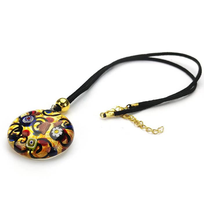 Miro Round Murano Pendant Necklace - Artist Collection | Made in Veneto
